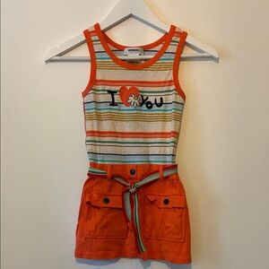 Sonia Rykiel Kids Colorful Striped Dress with Belt